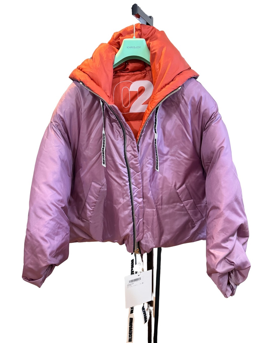 NWT Khrisjoy Iconic Milano Fuchsia Puffer Jacket ~ Size Med MSRP $1800+